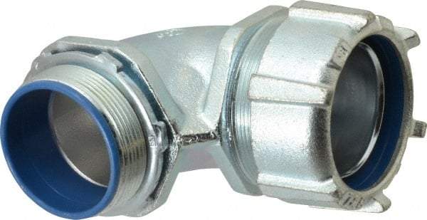 Thomas & Betts - 2" Trade, Malleable Iron Threaded Angled Liquidtight Conduit Connector - Insulated - Exact Industrial Supply
