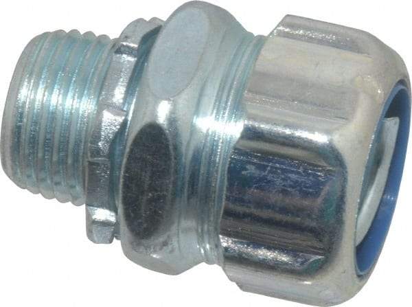 Thomas & Betts - 1/2" Trade, Steel Threaded Straight Liquidtight Conduit Connector - Noninsulated - Exact Industrial Supply