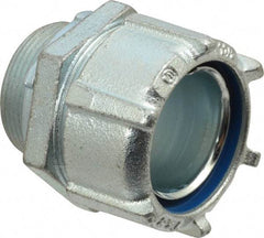 Thomas & Betts - 1-1/2" Trade, Steel Threaded Straight Liquidtight Conduit Connector - Noninsulated - Exact Industrial Supply