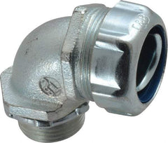 Thomas & Betts - 3/4" Trade, Malleable Iron Threaded Angled Liquidtight Conduit Connector - Noninsulated - Exact Industrial Supply