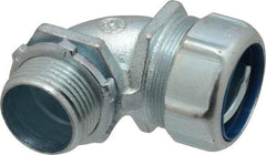 Thomas & Betts - 1" Trade, Malleable Iron Threaded Angled Liquidtight Conduit Connector - Noninsulated - Exact Industrial Supply
