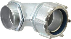 Thomas & Betts - 2" Trade, Malleable Iron Threaded Angled Liquidtight Conduit Connector - Noninsulated - Exact Industrial Supply