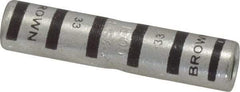 Thomas & Betts - 2 AWG Compatible, Noninsulated, Crimp-On Butt Splice Terminal - 2 Wire Entries, Copper Contacts, Tin Contact Plating, 1.88" OAL, Brown - Exact Industrial Supply