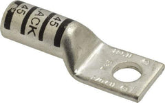 Thomas & Betts - 2/0 AWG Noninsulated Compression Connection Square Ring Terminal - 3/8" Stud, 2.28" OAL x 0.83" Wide, Tin Plated Copper Contact - Exact Industrial Supply