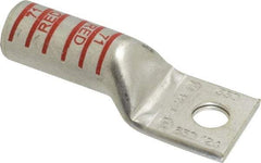 Thomas & Betts - 350 kcmil Wire Noninsulated Compression Connection Square Ring Terminal - 1/2" Stud, 3.68" OAL x 1.36" Wide, Tin Plated Copper Contact - Exact Industrial Supply