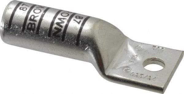 Thomas & Betts - 500 kcmil Wire Noninsulated Compression Connection Square Ring Terminal - 1/2" Stud, 4-1/4" OAL x 1.61" Wide, Tin Plated Copper Contact - Exact Industrial Supply