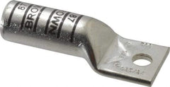 Thomas & Betts - 500 kcmil Wire Noninsulated Compression Connection Square Ring Terminal - 1/2" Stud, 4-1/4" OAL x 1.61" Wide, Tin Plated Copper Contact - Exact Industrial Supply