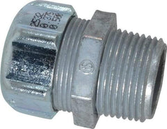 Thomas & Betts - 3/8 to 1/2" Cable Capacity, Liquidtight, Straight Strain Relief Cord Grip - 3/4 NPT Thread, 1-3/4" Long, Zinc - Exact Industrial Supply