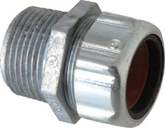 Thomas & Betts - 7/8 to 0.985" Cable Capacity, Liquidtight, Straight Strain Relief Cord Grip - 1 NPT Thread, 1-7/8" Long, Zinc - Exact Industrial Supply