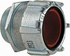 Thomas & Betts - 1-3/4 to 1.965" Cable Capacity, Liquidtight, Straight Strain Relief Cord Grip - 2 NPT Thread, 3-1/2" Long, Iron - Exact Industrial Supply