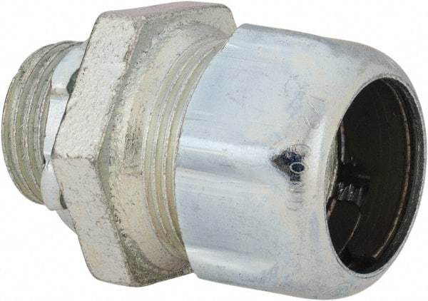 Thomas & Betts - 1/2" Trade, Malleable Iron Compression Straight Rigid/Intermediate (IMC) Conduit Connector - Noninsulated - Exact Industrial Supply