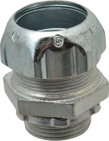 Thomas & Betts - 3/4" Trade, Malleable Iron Compression Straight Rigid/Intermediate (IMC) Conduit Connector - Noninsulated - Exact Industrial Supply