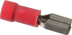 Thomas & Betts - 22 to 18 AWG, Vinyl, Fully Insulated, Female Wire Disconnect - 3/16 Inch Wide Tab, Red, CSA Certified, RoHS Compliant, UL 94 V-0, UL File E66716, UL Listed - Exact Industrial Supply