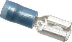 Thomas & Betts - 16 to 14 AWG, Nylon, Fully Insulated, Female Wire Disconnect - 1/4 Inch Wide Tab, Blue, CSA Certified, RoHS Compliant, UL 94 V-2, UL File E66716, UL Listed - Exact Industrial Supply