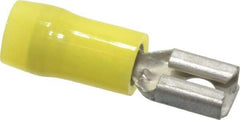 Thomas & Betts - 12 to 10 AWG, Nylon, Fully Insulated, Female Wire Disconnect - 1/4 Inch Wide Tab, Yellow, CSA Certified, RoHS Compliant, UL 94 V-2, UL File E66716, UL Listed - Exact Industrial Supply