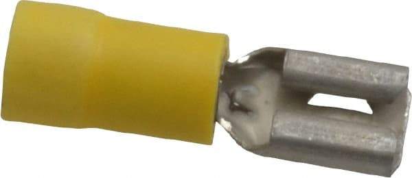 Thomas & Betts - 12 to 10 AWG, Vinyl, Fully Insulated, Female Wire Disconnect - 1/4 Inch Wide Tab, Yellow, CSA Certified, RoHS Compliant, UL 94 V-0, UL File E66716, UL Listed - Exact Industrial Supply