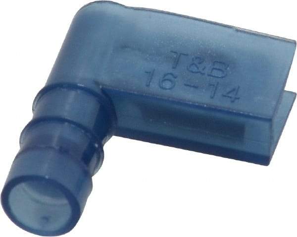 Thomas & Betts - 16 to 14 AWG, Nylon, Fully Insulated, Female Wire Disconnect - 1/4 Inch Wide Tab, Blue, CSA Certified, RoHS Compliant, UL 94 V-2, UL File E66716, UL Listed - Exact Industrial Supply