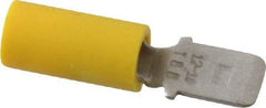 Thomas & Betts - 12 to 10 AWG, Vinyl, Fully Insulated, Male Wire Disconnect - 1/4 Inch Wide Tab, Yellow, CSA Certified, RoHS Compliant, UL 94 V-0, UL File E66716, UL Listed - Exact Industrial Supply