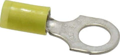 Thomas & Betts - 12-10 AWG Partially Insulated Crimp Connection D Shaped Ring Terminal - 5/16" Stud, 1.21" OAL x 0.53" Wide, Tin Plated Copper Contact - Exact Industrial Supply