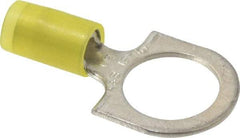 Thomas & Betts - 12-10 AWG Partially Insulated Crimp Connection D Shaped Ring Terminal - 1/2" Stud, 1.37" OAL x 0.72" Wide, Tin Plated Copper Contact - Exact Industrial Supply