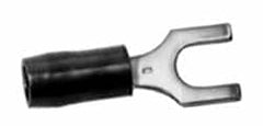 Thomas & Betts - #10 Stud, 22 to 16 AWG Compatible, Partially Insulated, Crimp Connection, Locking Fork Terminal - Exact Industrial Supply