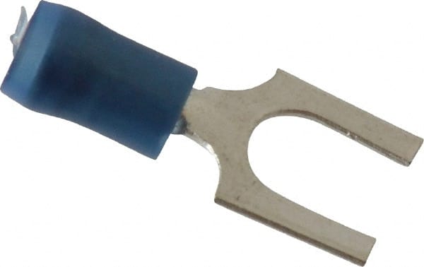 Thomas & Betts - 1/4" Stud, 18 to 14 AWG Compatible, Partially Insulated, Crimp Connection, Standard Fork Terminal - Exact Industrial Supply