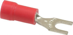 Thomas & Betts - #6 Stud, 22 to 16 AWG Compatible, Partially Insulated, Crimp Connection, Standard Fork Terminal - Exact Industrial Supply