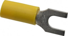 Thomas & Betts - #10 Stud, 12 to 10 AWG Compatible, Partially Insulated, Crimp Connection, Standard Fork Terminal - Exact Industrial Supply