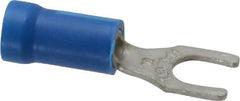 Thomas & Betts - #10 Stud, 18 to 14 AWG Compatible, Partially Insulated, Crimp Connection, Locking Fork Terminal - Exact Industrial Supply