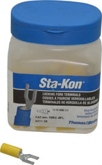 Thomas & Betts - #8 Stud, 12 to 10 AWG Compatible, Partially Insulated, Crimp Connection, Locking Fork Terminal - Exact Industrial Supply