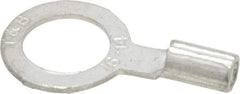 Thomas & Betts - 18-14 AWG Noninsulated Crimp Connection D Shaped Ring Terminal - 5/16" Stud, 0.93" OAL x 1/2" Wide, Tin Plated Copper Contact - Exact Industrial Supply