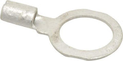 Thomas & Betts - 12-10 AWG Noninsulated Crimp Connection D Shaped Ring Terminal - 1/2" Stud, 1.21" OAL x 0.72" Wide, Tin Plated Copper Contact - Exact Industrial Supply