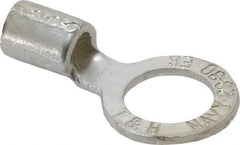 Thomas & Betts - 6 AWG Noninsulated Crimp Connection Circular Ring Terminal - 1/2" Stud, 1.49" OAL x 0.82" Wide, Tin Plated Copper Contact - Exact Industrial Supply