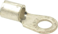 Thomas & Betts - 4 AWG Noninsulated Crimp Connection Circular Ring Terminal - 5/16" Stud, 1.35" OAL x 0.6" Wide, Tin Plated Copper Contact - Exact Industrial Supply