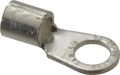 Thomas & Betts - 4 AWG Noninsulated Crimp Connection Circular Ring Terminal - 3/8" Stud, 1.35" OAL x 0.6" Wide, Tin Plated Copper Contact - Exact Industrial Supply