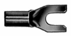 Thomas & Betts - 1/4" Stud, 18 to 14 AWG Compatible, Noninsulated, Crimp Connection, Standard Fork Terminal - Exact Industrial Supply