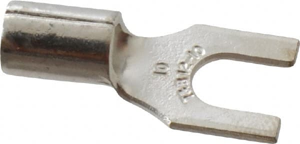 Thomas & Betts - #10 Stud, 12 to 10 AWG Compatible, Noninsulated, Crimp Connection, Standard Fork Terminal - Exact Industrial Supply