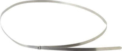 Thomas & Betts - 35" Long Natural (Color) Stainless Steel Standard Cable Tie - 200 Lb Tensile Strength, 0.38mm Thick, 254mm Max Bundle Diam - Exact Industrial Supply