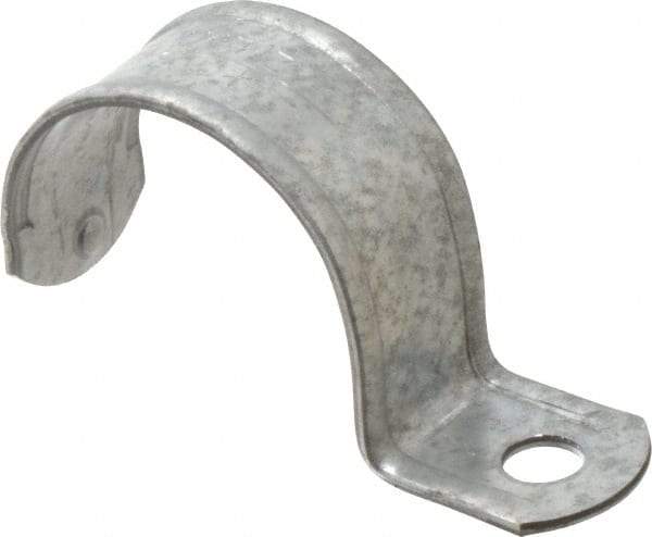 Thomas & Betts - 2" Pipe, Steel, Zinc Plated" Pipe or Conduit Strap - 1 Mounting Hole - Exact Industrial Supply