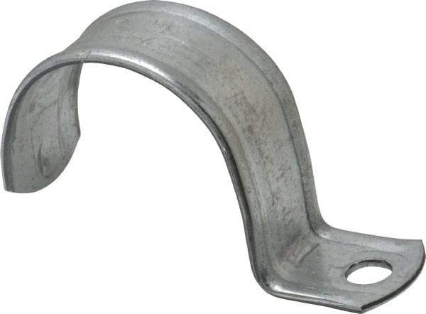 Thomas & Betts - 2" Pipe, Steel, Zinc Plated" Pipe or Conduit Strap - 1 Mounting Hole - Exact Industrial Supply