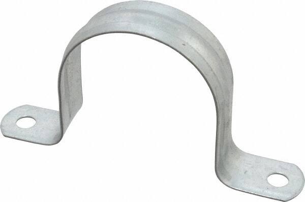 Thomas & Betts - 2-1/2 Pipe, Steel, Zinc Plated Pipe or Conduit Strap - 2 Mounting Holes - Exact Industrial Supply