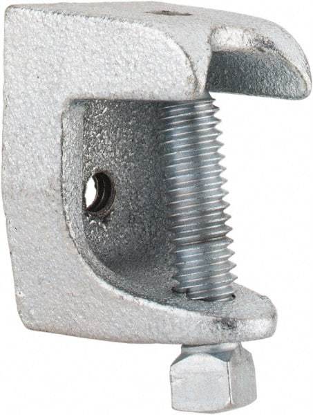 Thomas & Betts - 15/16" Max Flange Thickness, 1/4-20" Rod Standard Beam Clamp - 450 Lb Capacity, Malleable Iron - Exact Industrial Supply