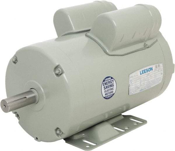 Leeson - 3 Max hp, 3,450 Max RPM, Fan Duty Electric AC DC Motor - 230 V Input, Single Phase, 145T Frame, Rigid Base Mount, TEAO Enclosure - Exact Industrial Supply