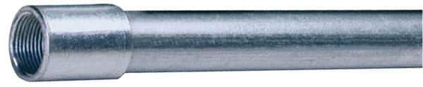 Made in USA - 3/4" Trade Size, 10' Long, Rigid Conduit - Steel, 3/4" ID - Exact Industrial Supply