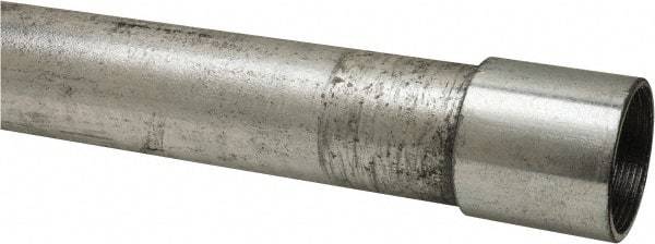 Made in USA - 1-1/2" Trade Size, 10' Long, Rigid Conduit - Steel, 1-1/2" ID - Exact Industrial Supply