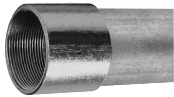 Made in USA - 3-1/2" Trade Size, 10' Long, Rigid Conduit - Steel, 3-1/2" ID - Exact Industrial Supply