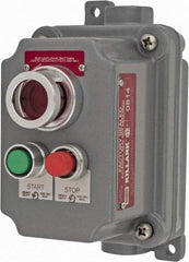 Hubbell Killark - 2 Operator, Mushroom Head Control Station - Start-Stop (Legend), Momentary Switch, NO/NC Contact, NEMA 3, 7, 9 - Exact Industrial Supply