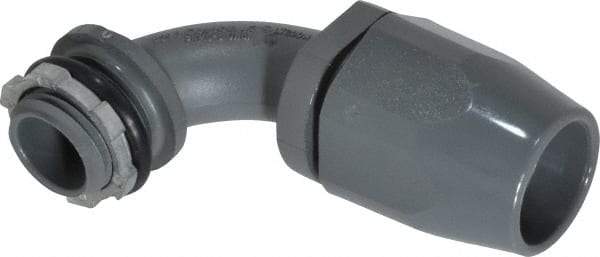 Thomas & Betts - 1/2" Trade, Thermoplastic Threaded Angled Liquidtight Conduit Connector - Insulated - Exact Industrial Supply