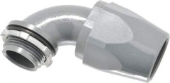 Thomas & Betts - 1" Trade, Thermoplastic Threaded Angled Liquidtight Conduit Connector - Insulated - Exact Industrial Supply