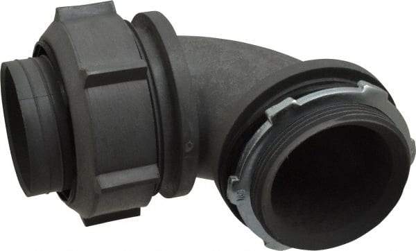Thomas & Betts - 2" Trade, Thermoplastic Threaded Angled Liquidtight Conduit Connector - Insulated - Exact Industrial Supply